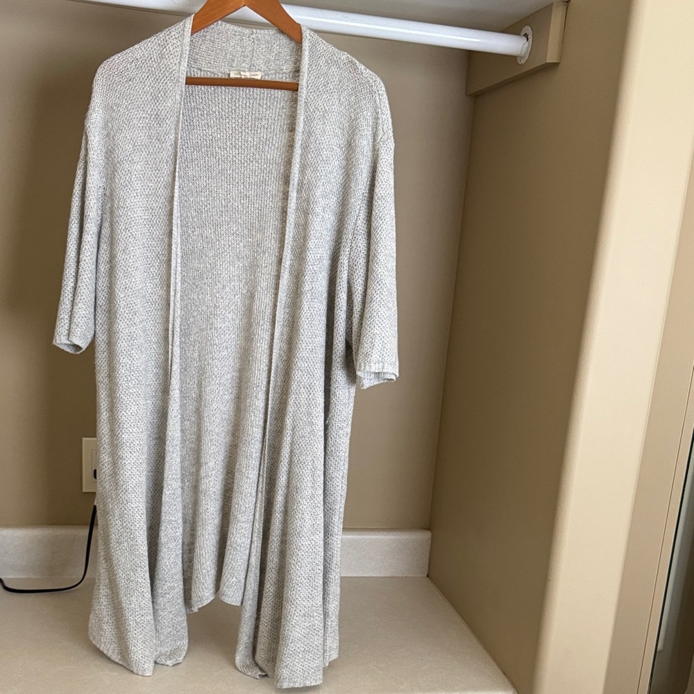 Eileen Fisher Light Gray Open Front Cardigan